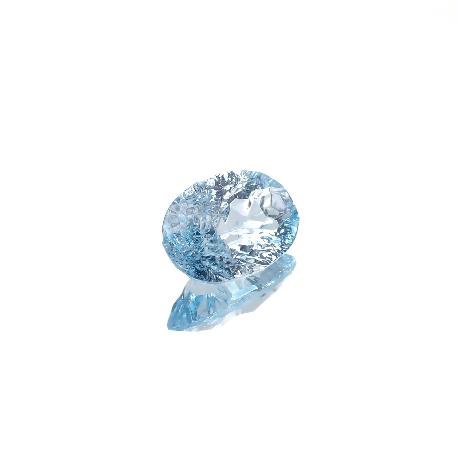 ◇カスタムカット◇ブルートパーズ ブラジル産 3.66ct [241029251]12x8mm前後