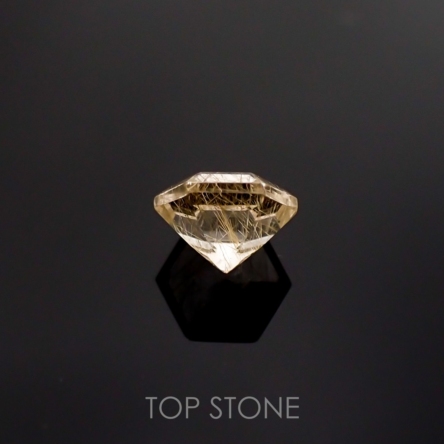 ◇ヘキサゴンカット◇ルチルクォーツSA(宝石名ルチルレイテッド・クォーツ) ブラジル産 0.93ct 識別済[210511014]6×6mm前後