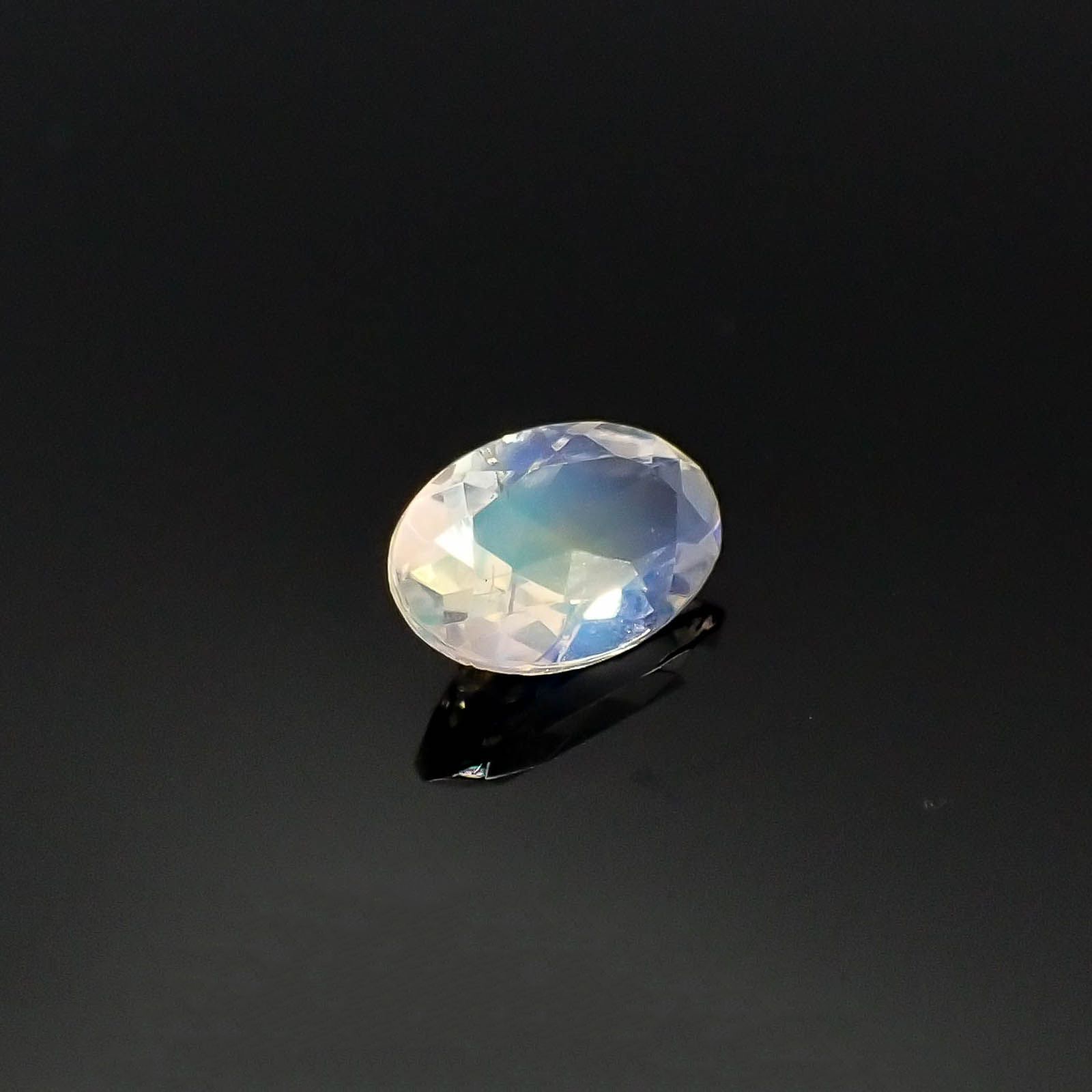 オウムガイ　ハーフカット　額入 ゾイサイト(バイカラー) オーバルカット 4.8x5.5mm - アサオ工芸