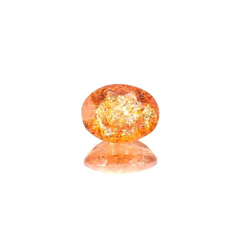 イリュージョンサンストーン(宝石名フェルドスパー) タンザニア産 識別済 1.66ct / 8.9x6.9mm前後 [210610871]