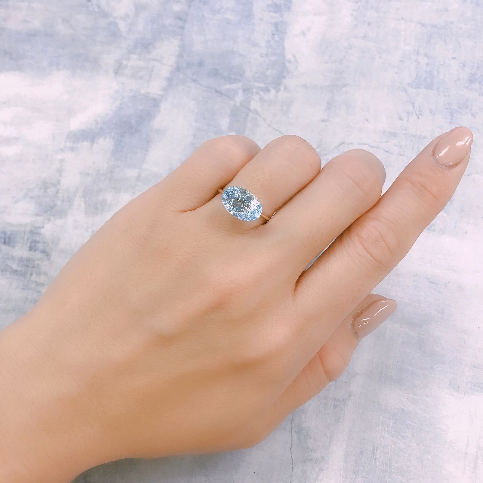 ◇カスタムカット◇ブルートパーズ ブラジル産 3.70ct[221219332]12x8mm前後