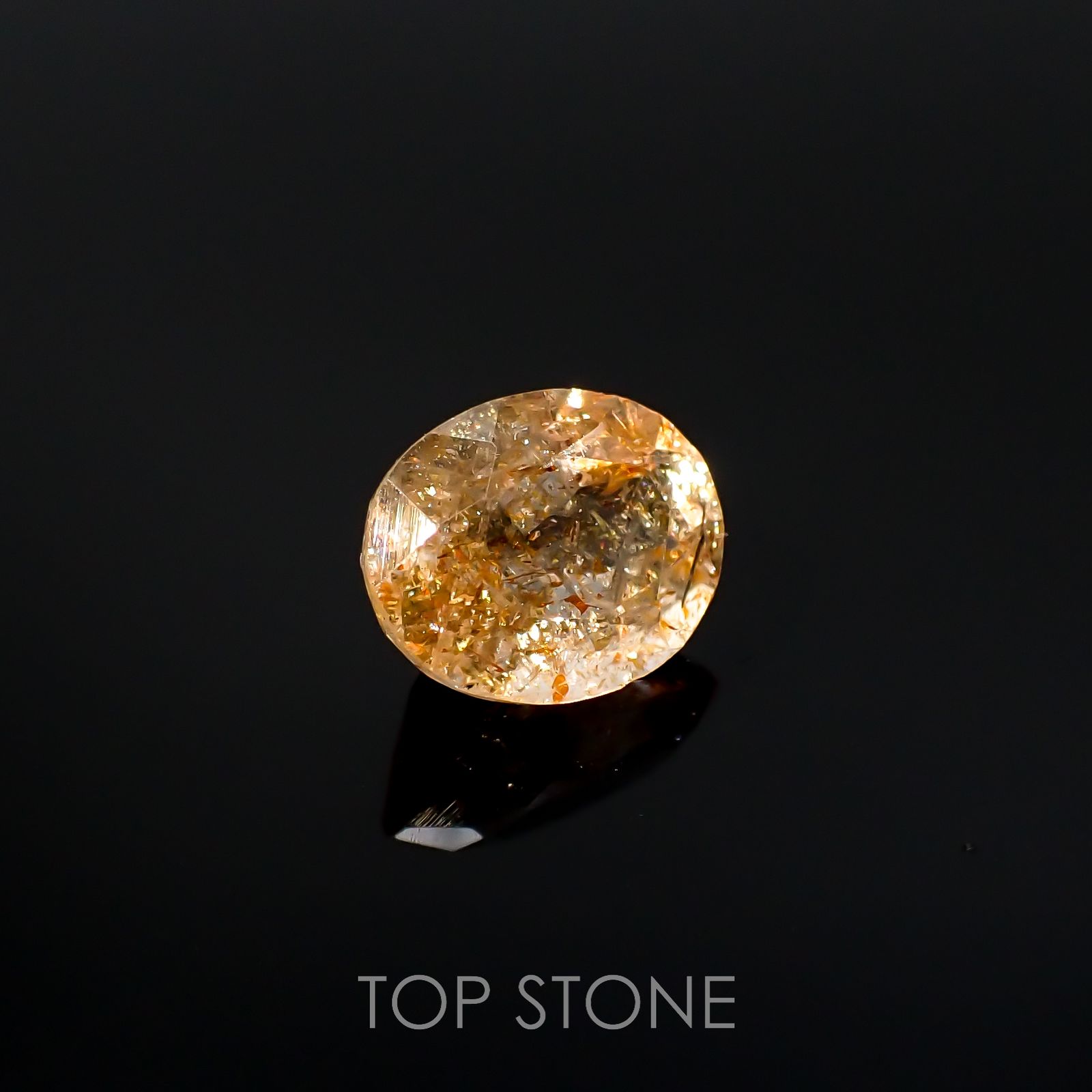 イリュージョンサンストーン インド産 1.67ct[220918100]8.8x6.9mm前後