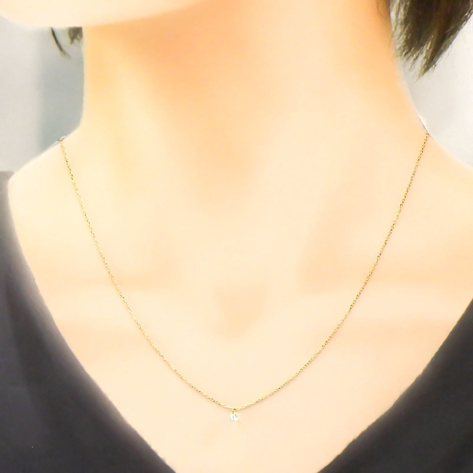 ◇La terre(ラ・テール)◇K18ダイヤモンドチャーム TTLC/SI (宝石名ダイアモンド) 0.142ct 識別済[220115345]3.1x3.1mm前後