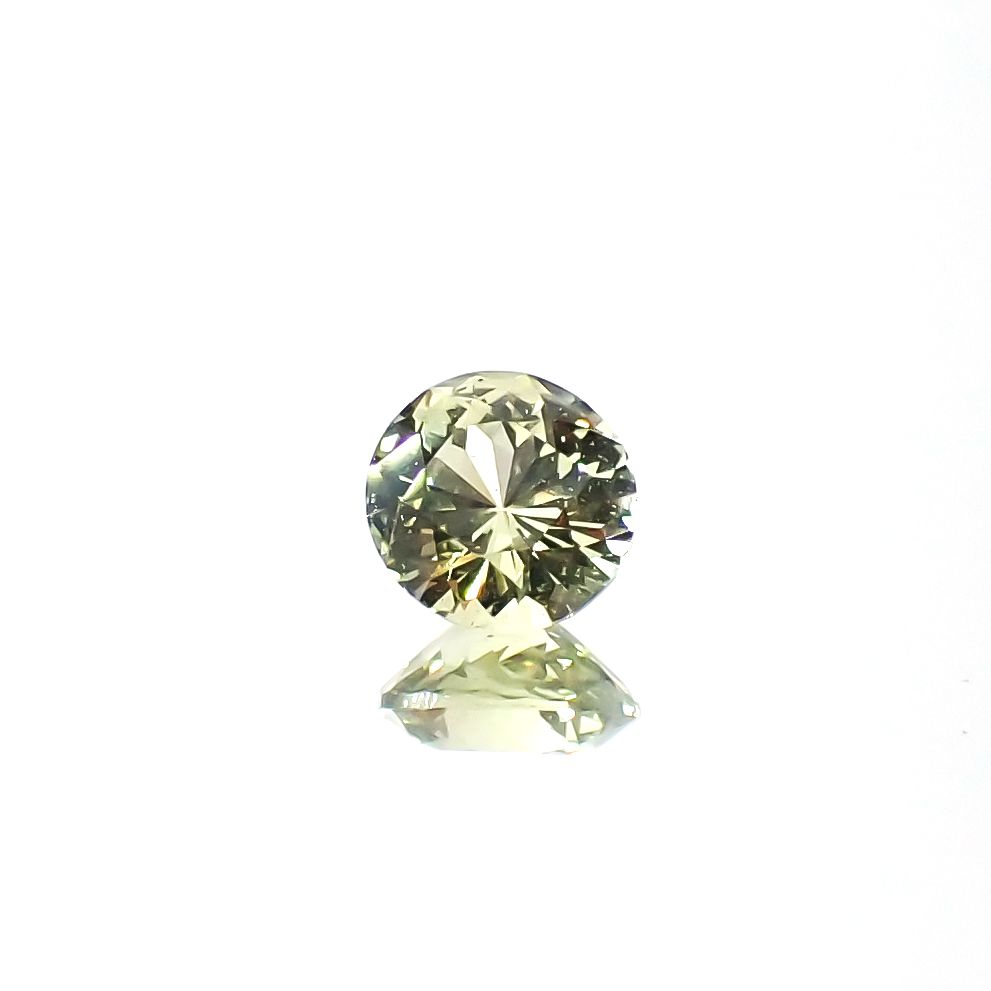 グリーンクリソベリル(宝石名クリソベリル)スリランカ/マダガスカル産 0.36ct 識別済[231225023]4.3x4.2mm前後