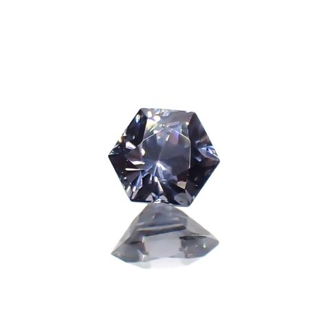 ◇ヘキサゴンカット◇バイオレットスピネル(宝石名スピネル)ビルマ/マダガスカル産 0.38ct 識別済[250220660]4.1x4mm前後