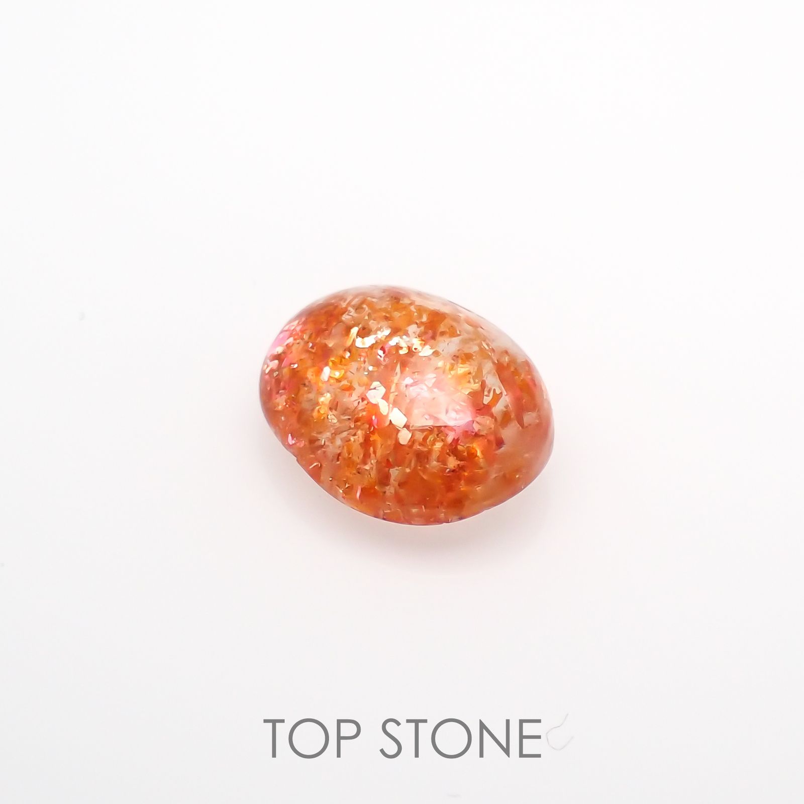 イリュージョンサンストーン(宝石名フェルドスパー) タンザニア産 2.18ct 識別済[211013337]9.9×7.8mm前後