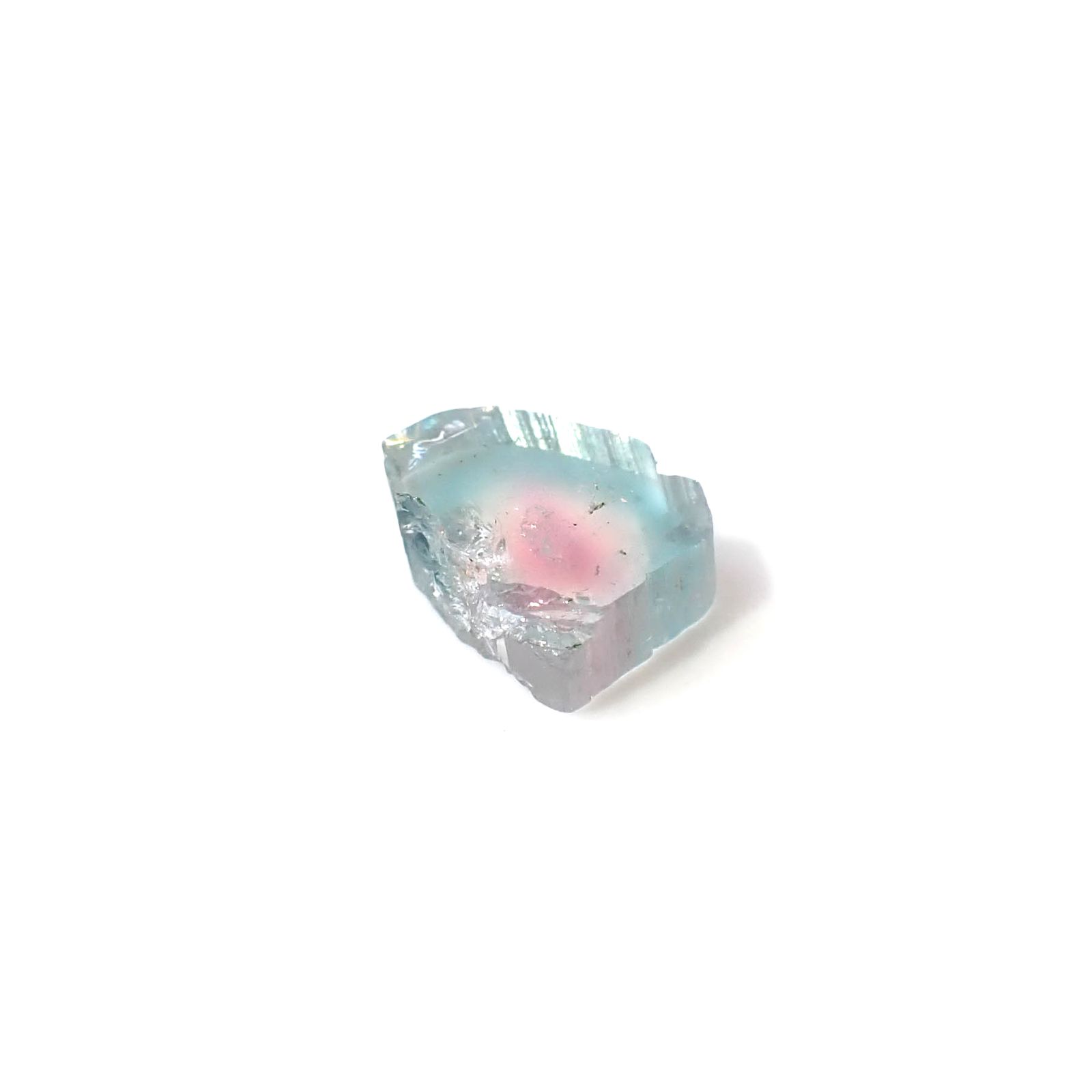 ウォーターメロントルマリン 原石スライス アフガニスタン産 1.43ct [250430218]7x6mm前後