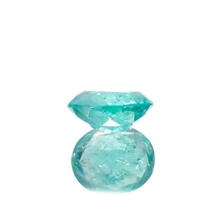 パライバトルマリン(宝石名トルマリン/別名パライバ・トルマリン)ブラジル・キントス鉱山産 0.417ct ソ付(宝貴協)[221018734]5.2x4.5mm前後