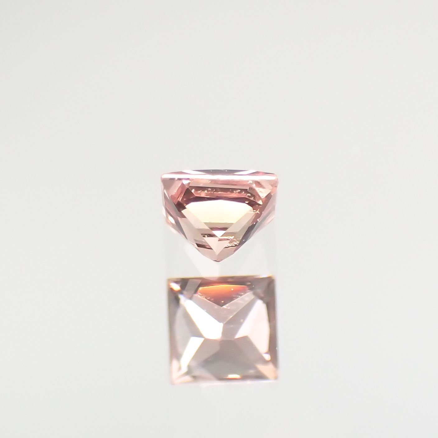 ◇プリンセスカット◇パパラチャサファイア ソーティング付き スリランカ産 ルース 0.111ct[210812605]2.5×2.4mm前後