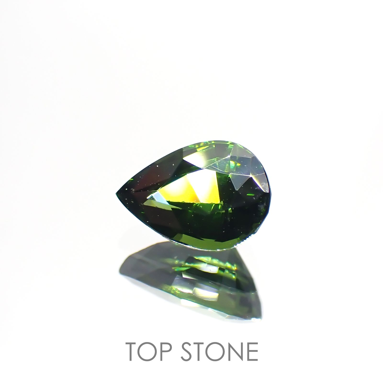 グリーンジルコン(宝石名ジルコン) スリランカ・カンボジア産 1.16ct 識別済[20128607]7.7×5.4mm前後