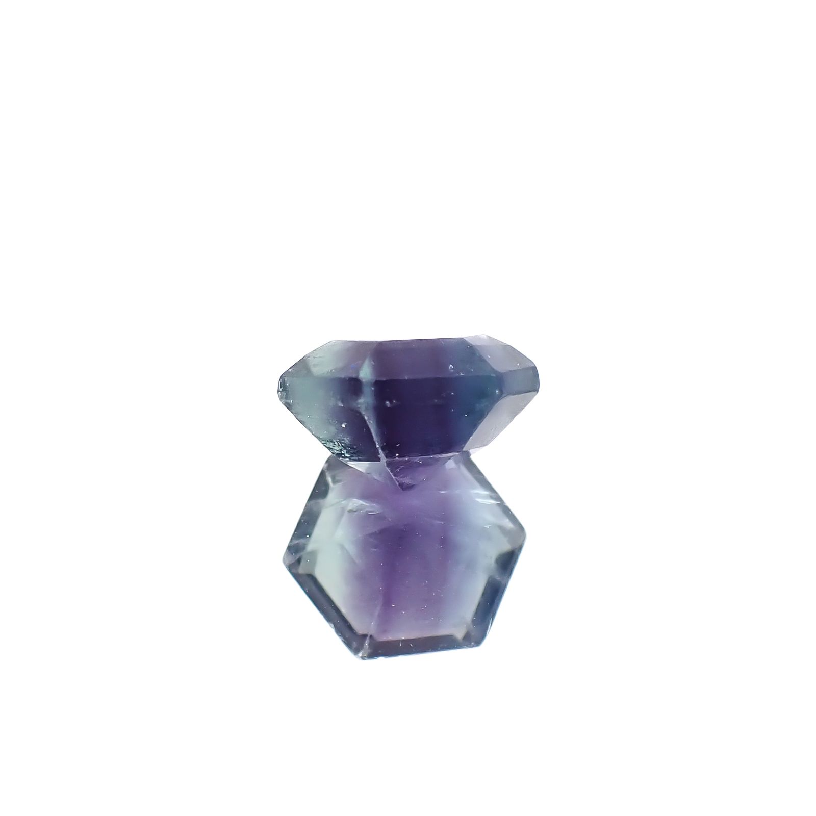 ◇ヘキサゴンカット◇パーティカラーフローライト フルオレッセンス 中国産 2.95ct[240628192]8.3x8.2mm前後