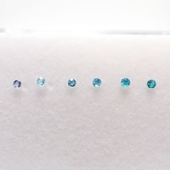 パライバトルマリン カラーグラデーション6pcsセット(宝石名トルマリン)ブラジル産 0.16ct(6pcs合計) 識別済[230220337]1.7-2.0x1.7-2.0mm前後