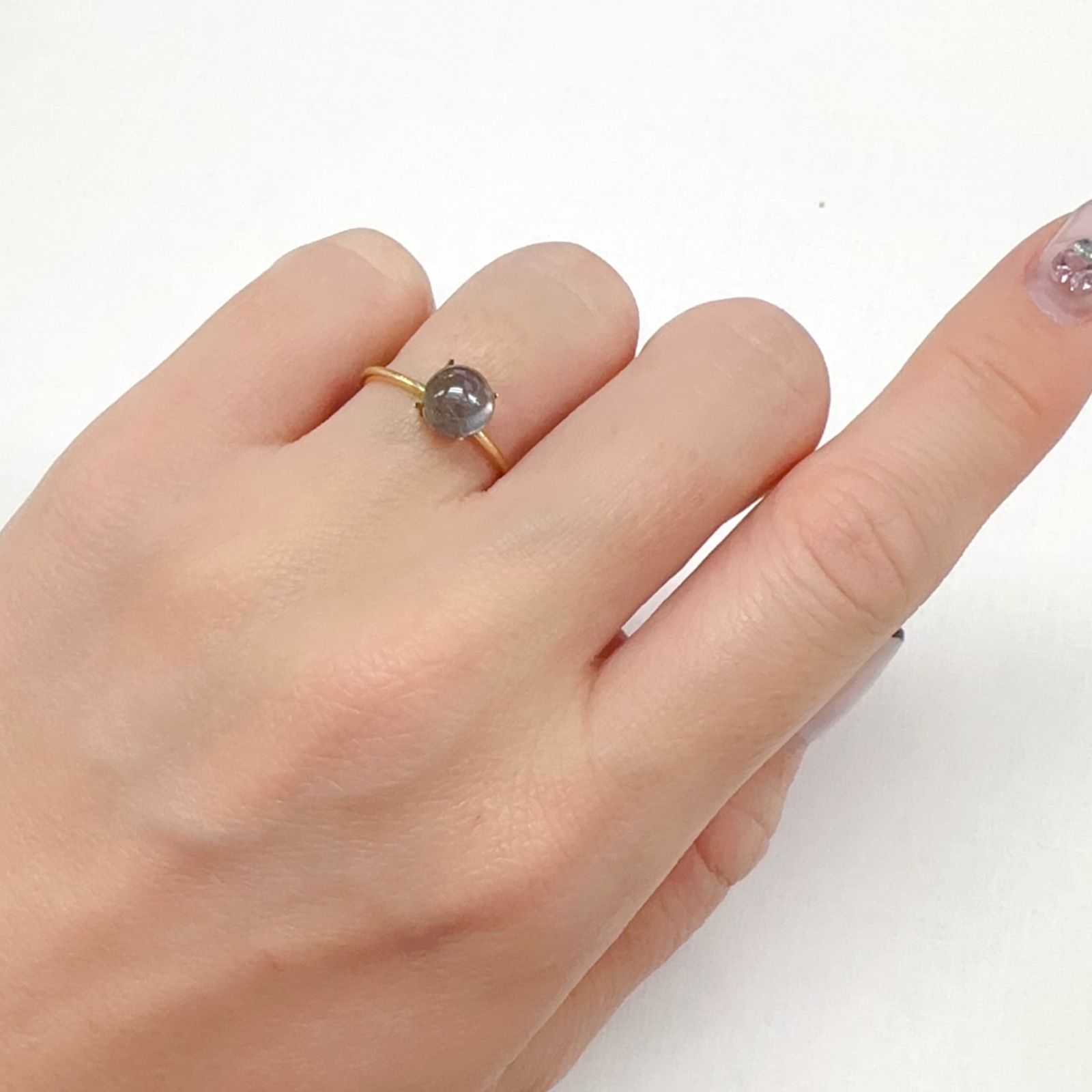 アベンチュリンアクアマリン ナイジェリア産 1.41ct[240226040]6.6x6.5mm前後