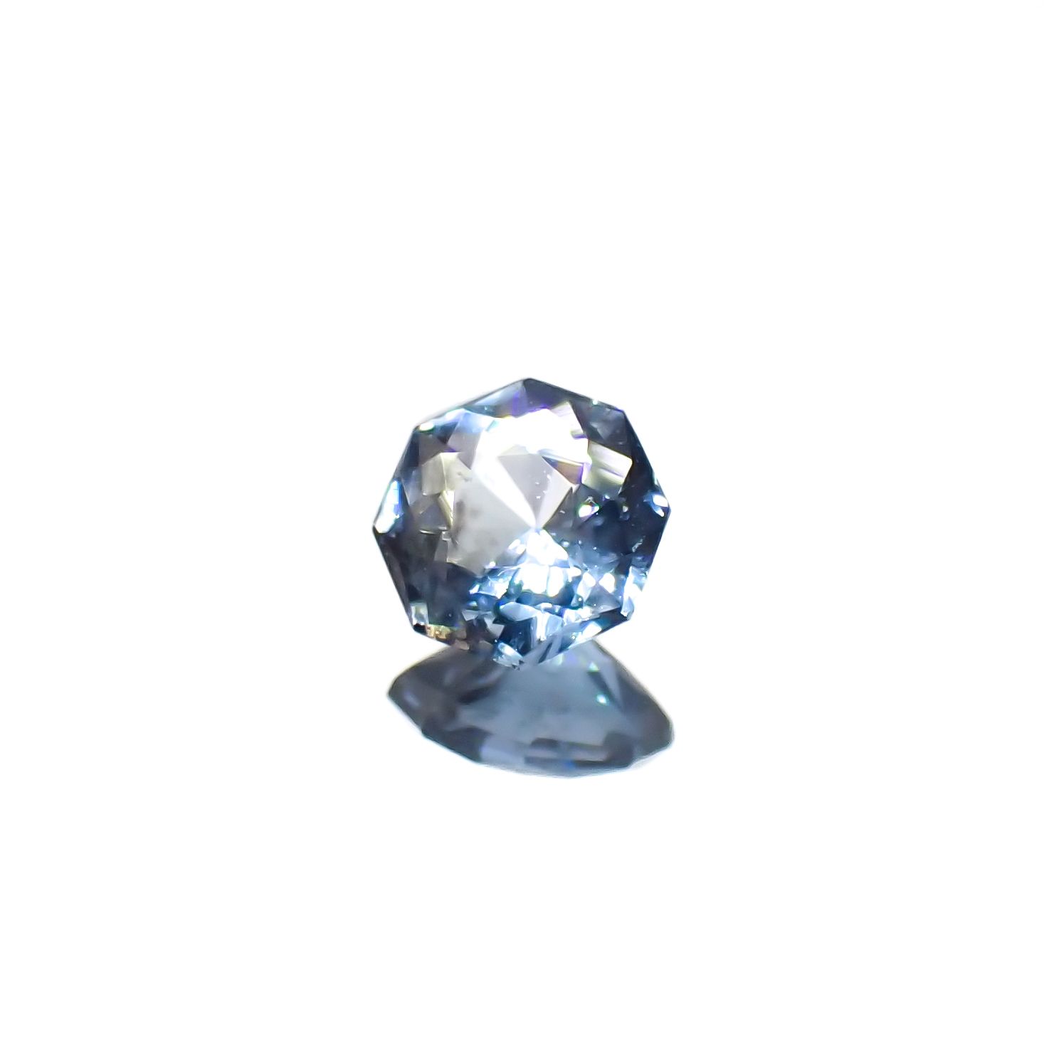 ◇オクタゴンカット◇アベンチュリンアクアマリン ブラジル・ミナスジェライス州産 0.22ct[240226003]4x3.9mm前後