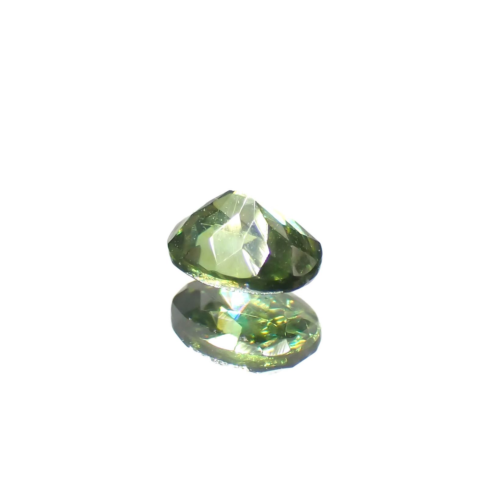 グリーンスファレライト(宝石名グリーン・スファレライト)ブルガリア産 0.355ct ソ付(彩珠)[231225081]4.5x3.6mm前後