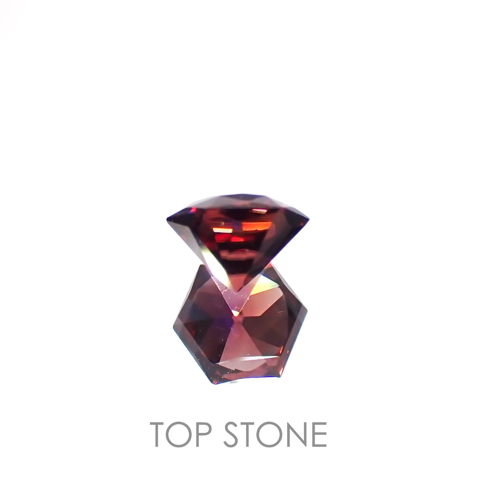 ◇ヘキサゴンカット◇レッドジルコン(宝石名ジルコン)スリランカ/カンボジア産 0.70ct 識別済[221219493]4.7x4.6mm前後