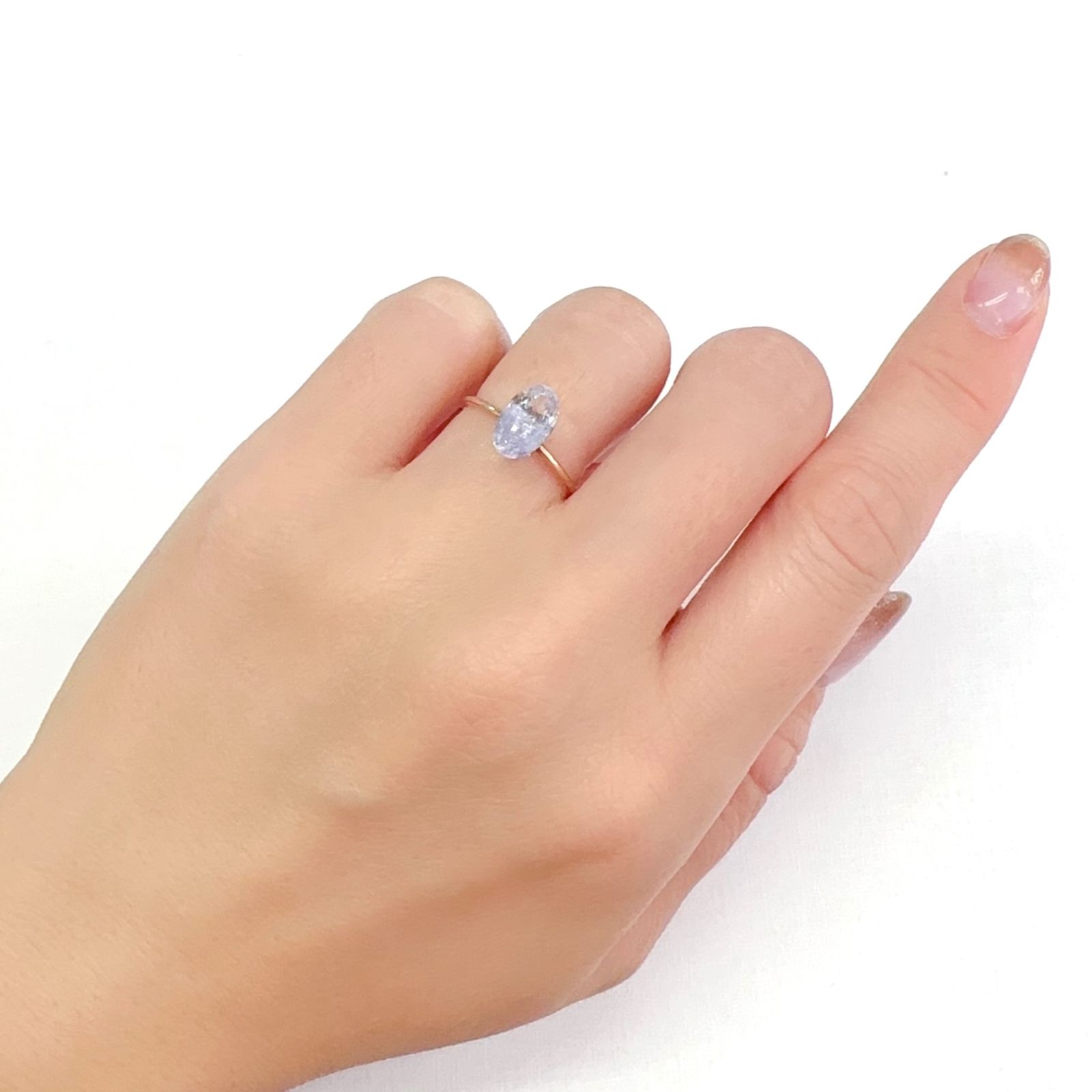 デュモルチェライトインクォーツ ブラジル産 1.48ct[231023582]9.3x5.9mm前後