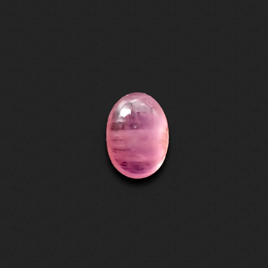ペツォッタイトキャッツアイ（ラズベリル）(宝石名ペツォッタイト・キャッツアイ)マダガスカル産 0.432ct ソ付(彩珠)[240125874]5.2x3.8mm前後