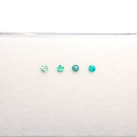 パライバトルマリン カラーグラデーション4pcsセット ブラジル産 0.19ct(4pcs合計)[230220500]2.2x2.2mm前後