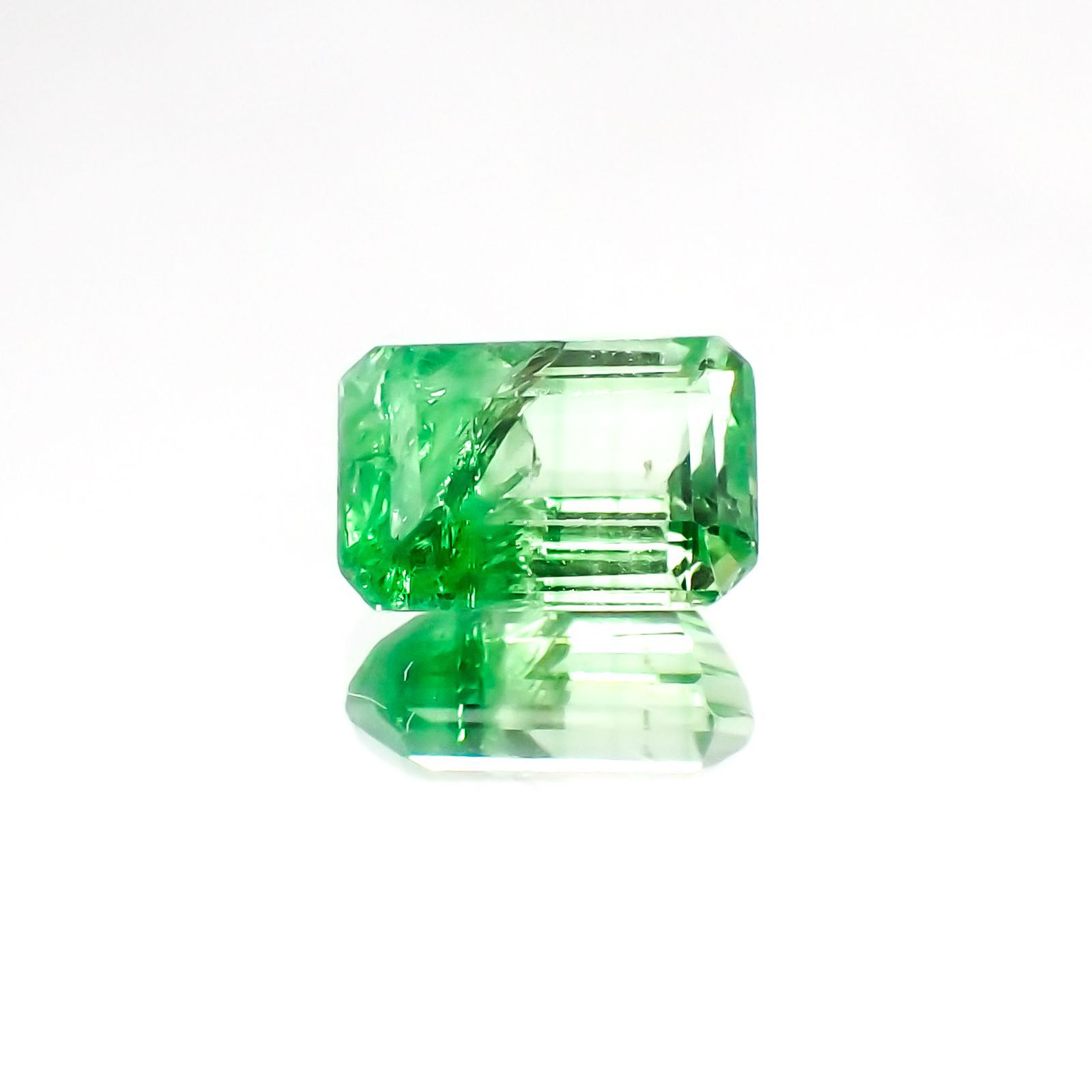 バイカラーツァボライト(宝石名グリーン グロッシュラー・ガーネット)タンザニア産 1.15ct 識別済[231124260]7x4.7mm前後