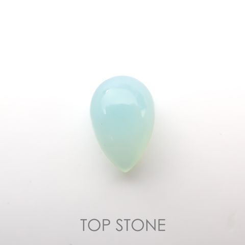 ブルーオパール(宝石名ブルー・コモン オパール)ペルー産 4.398ct ソ付(彩珠)[220817312]14.4x9.7mm前後