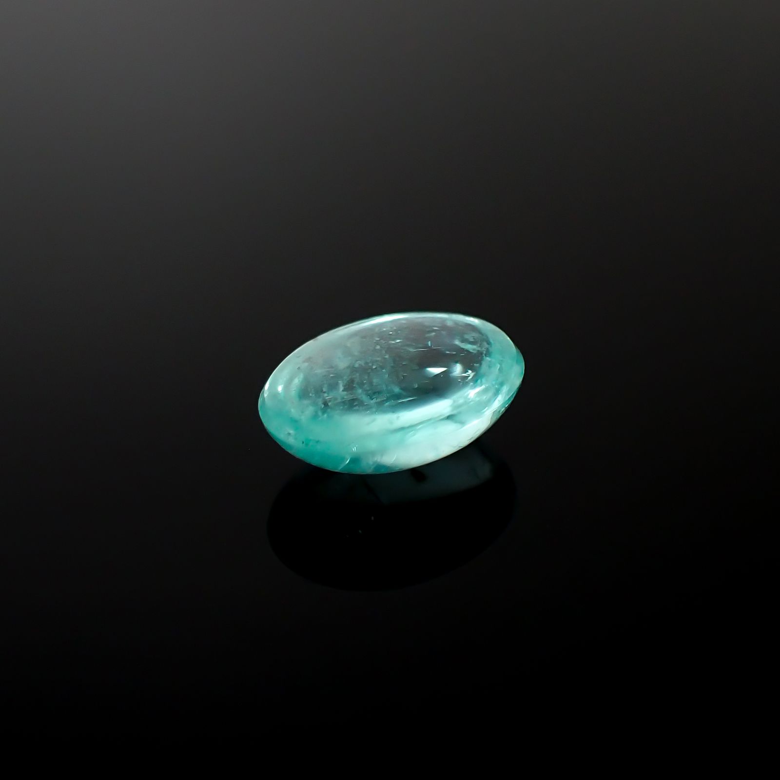 パライバトルマリン(宝石名トルマリン/別名パライバ・トルマリン)ブラジル・キントス鉱山産 1.235ct ソ付(宝貴協)[240928726]8.06x6.04mm前後