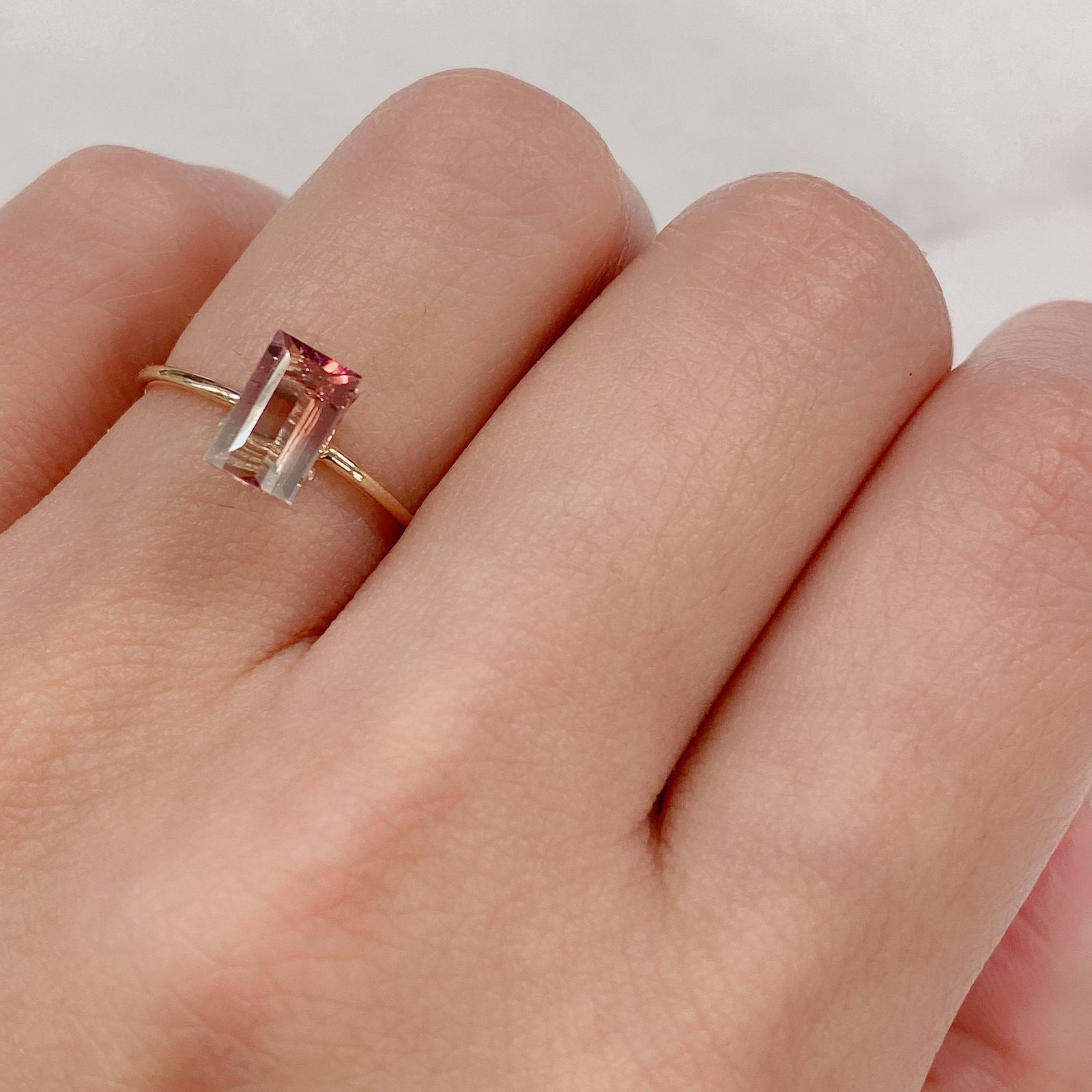 バイカラートルマリン(宝石名バイカラー・トルマリン) ブラジル産 1.08ct 識別済[210711601]7.6×4.7mm前後
