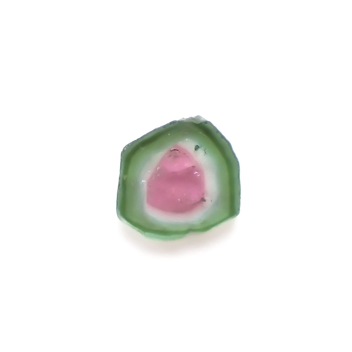 ウォーターメロントルマリン 原石スライス コンゴ民主共和国産 2.96ct[221018616]10.4x10.4mm前後