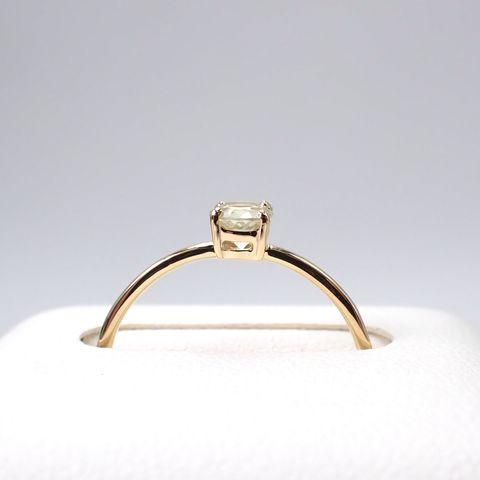 リング空枠：石留め▶シルキーイエローサファイア（お客様製作例）