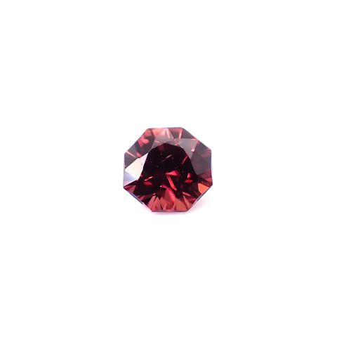 ◇オクタゴンカット◇レッドジルコン(宝石名ジルコン)スリランカ/カンボジア産 識別済 0.69ct / 5x4.9mm前後 [260732549]
