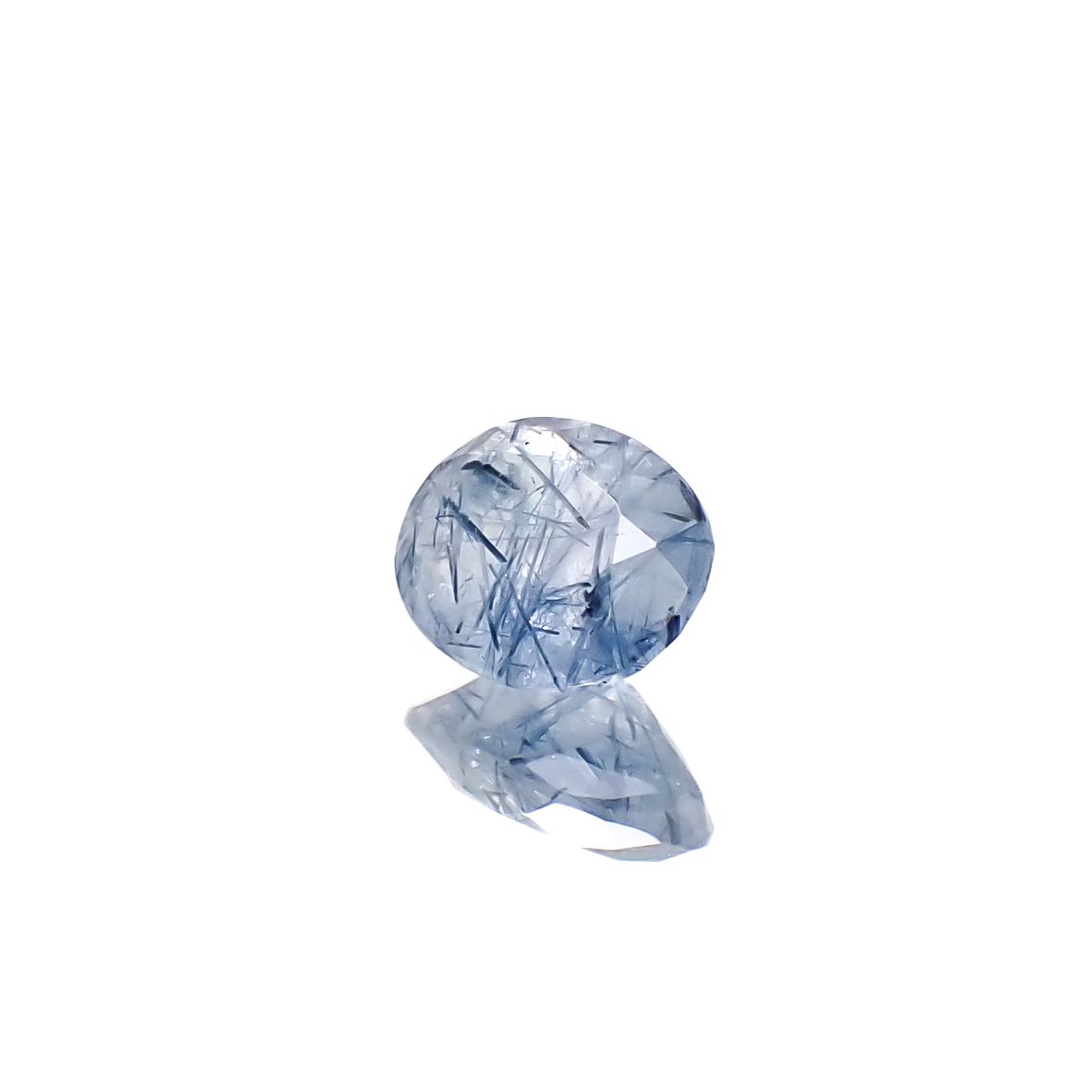 インディゴライトインクォーツ ブラジル産 1.62ct [241229602]8.9x7.1mm前後