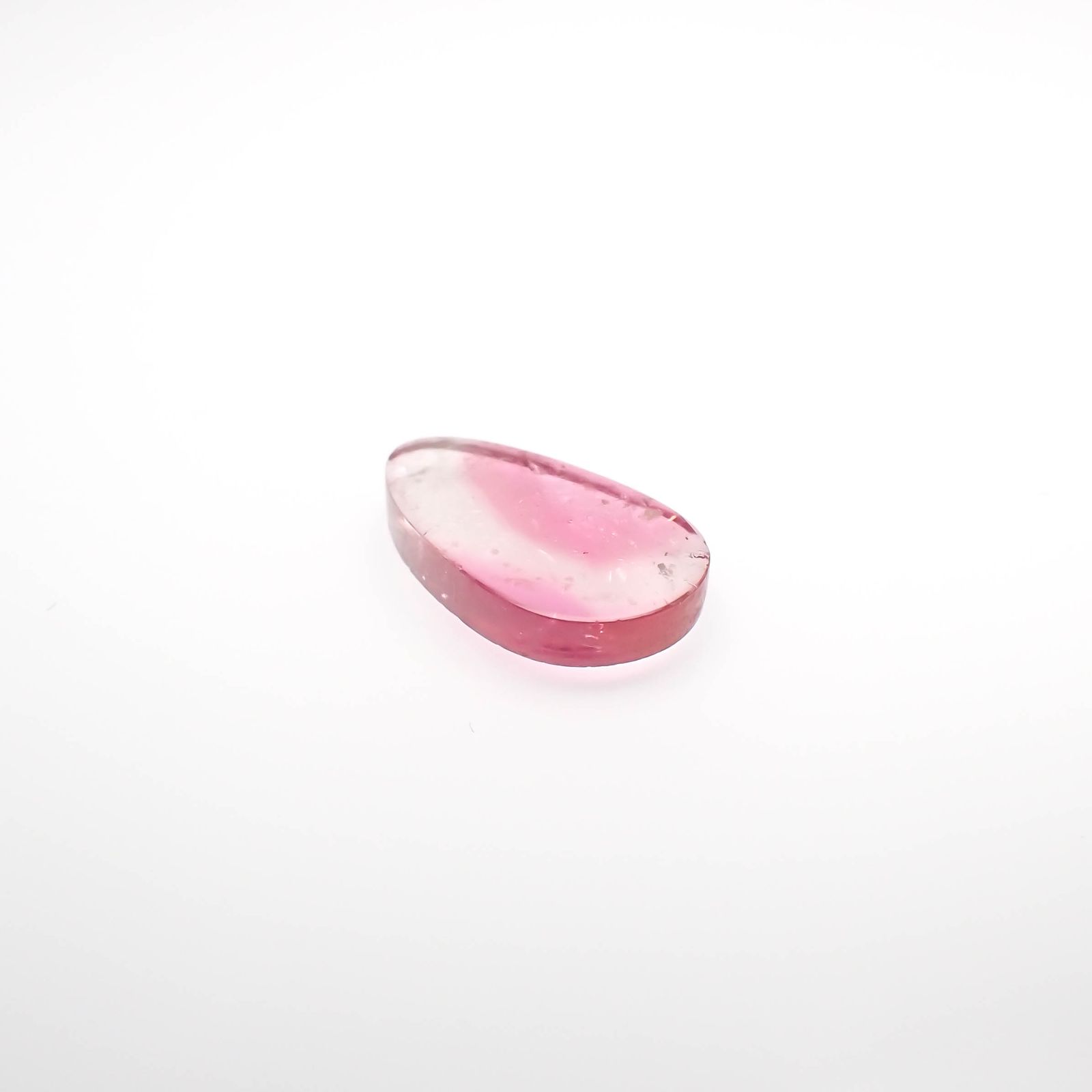 ピンクウォーターメロントルマリン 原石スライス コンゴ民主共和国産 4.11ct[230421486]14.9x8.8mm前後