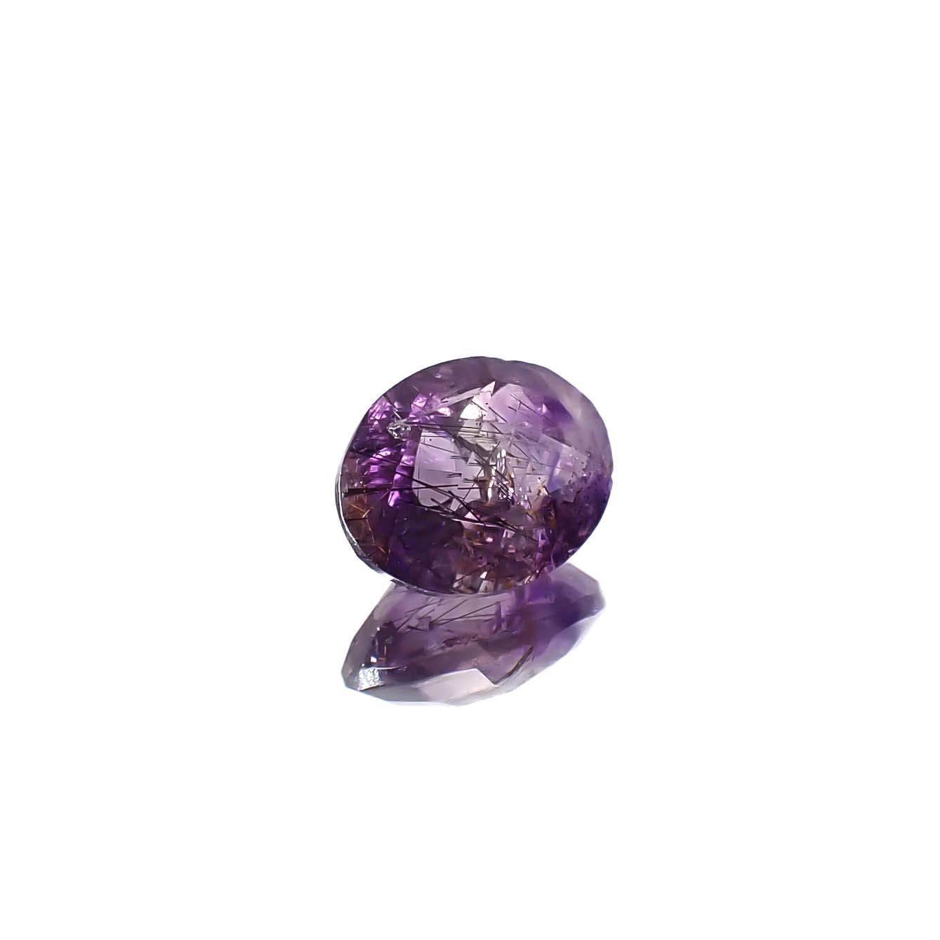 ◇チェッカーカット◇アメジストエレスチャル ブラジル産 2.27ct [250730855]9.8x7.8mm前後
