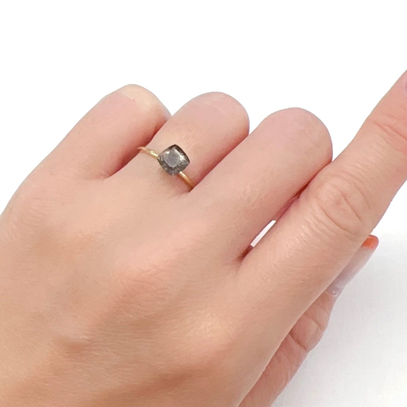 アベンチュリンアクアマリン ナイジェリア産 1.12ct[240226034]6.3x6.1mm前後