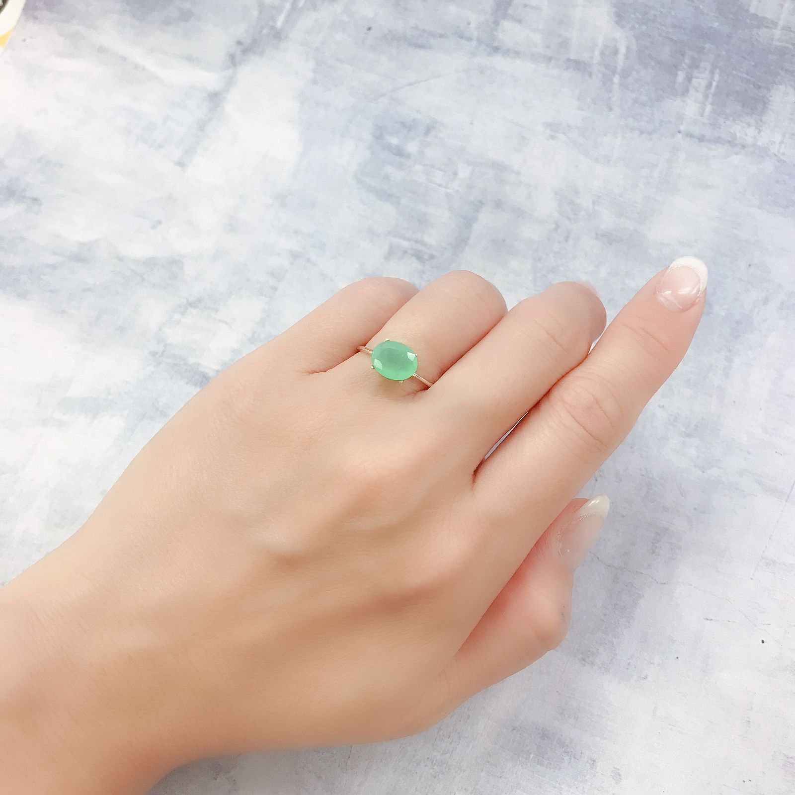 グリーンオパール 南アフリカ産 1.16ct[220717052]9x7.2mm前後