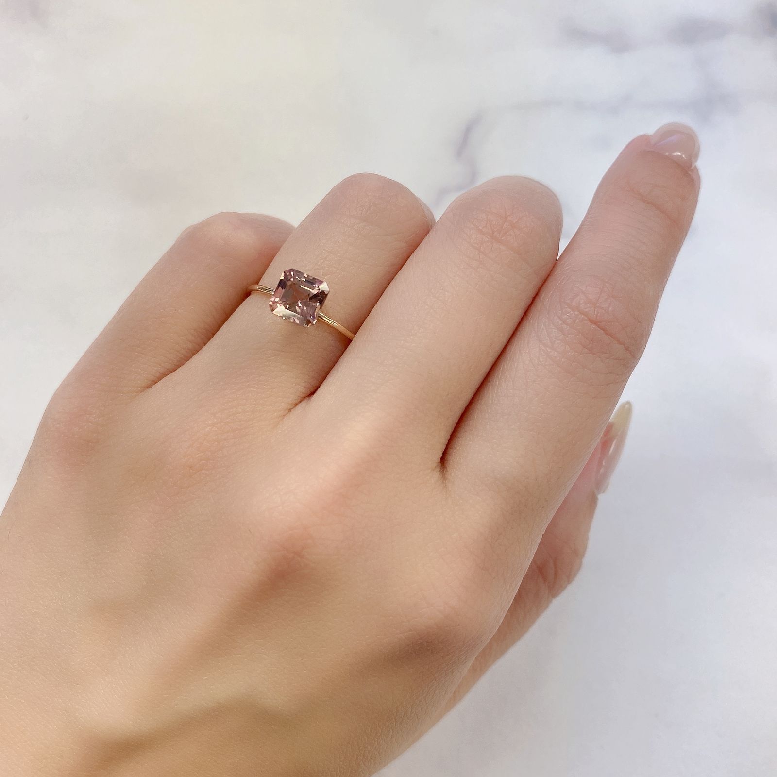 ピンクトルマリン パパラチャカラー(宝石名ピンク・トルマリン) ルワンダ産 1.314ct ソ付(彩珠)[210711636]6.4×6.3mm前後