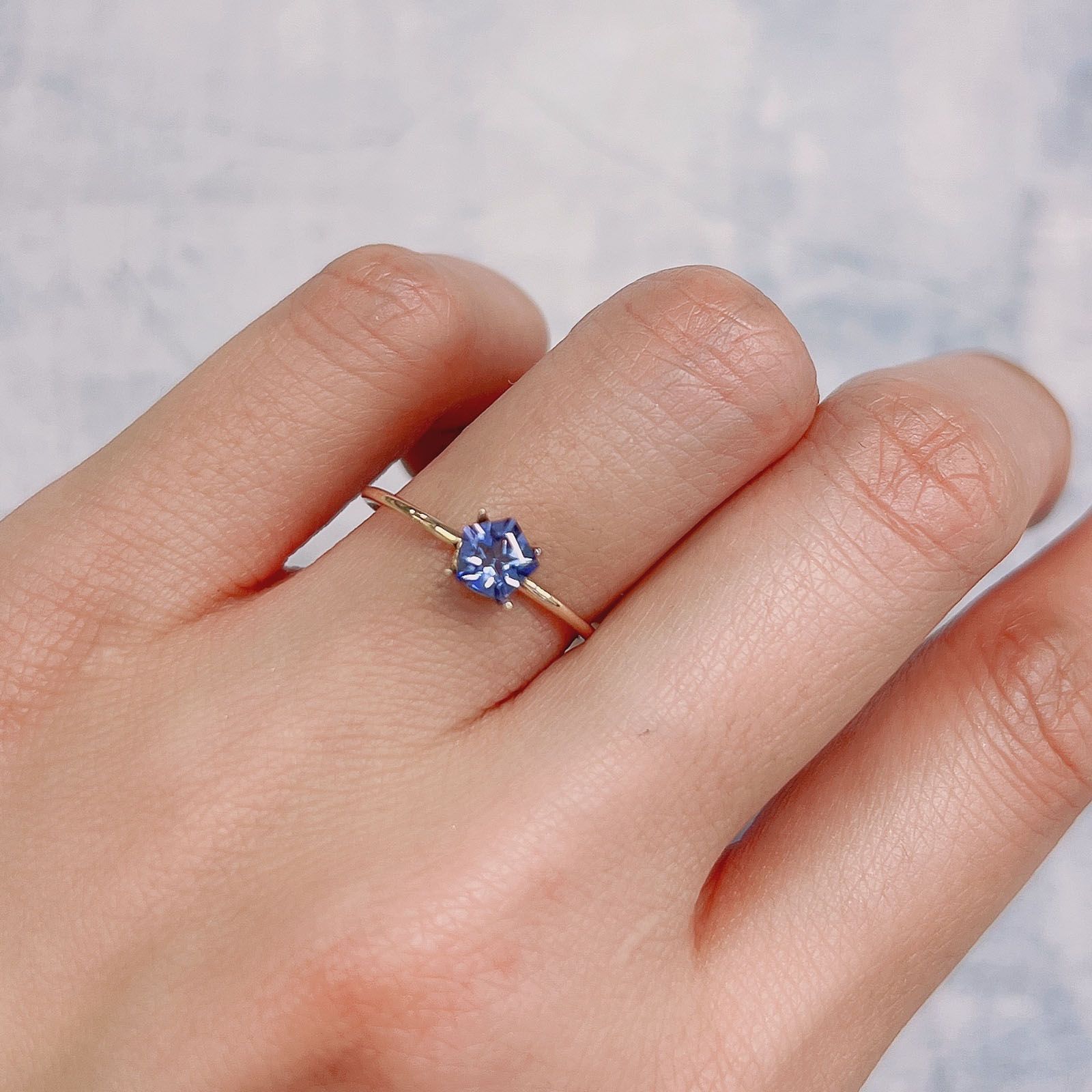 ◇ペンタゴンカット◇タンザナイト(宝石名タンザナイト)タンザニア産 0.43ct 識別済[220113848]4.9x5.2mm前後