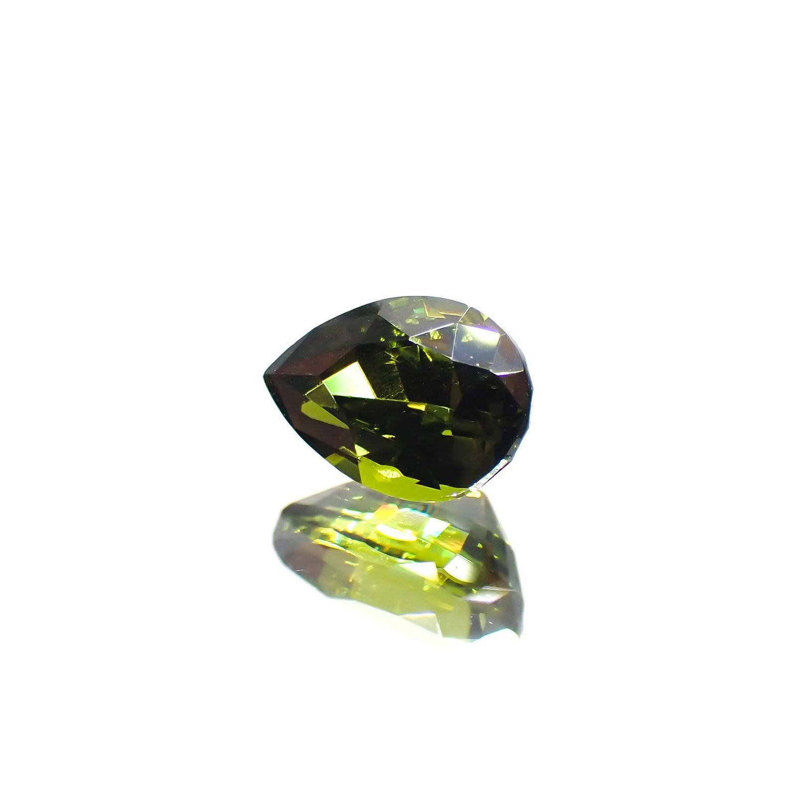 グリーンジルコン(宝石名ジルコン)スリランカ/コロンビア産 1.28ct 識別済[231124283]7.5x5.2mm前後