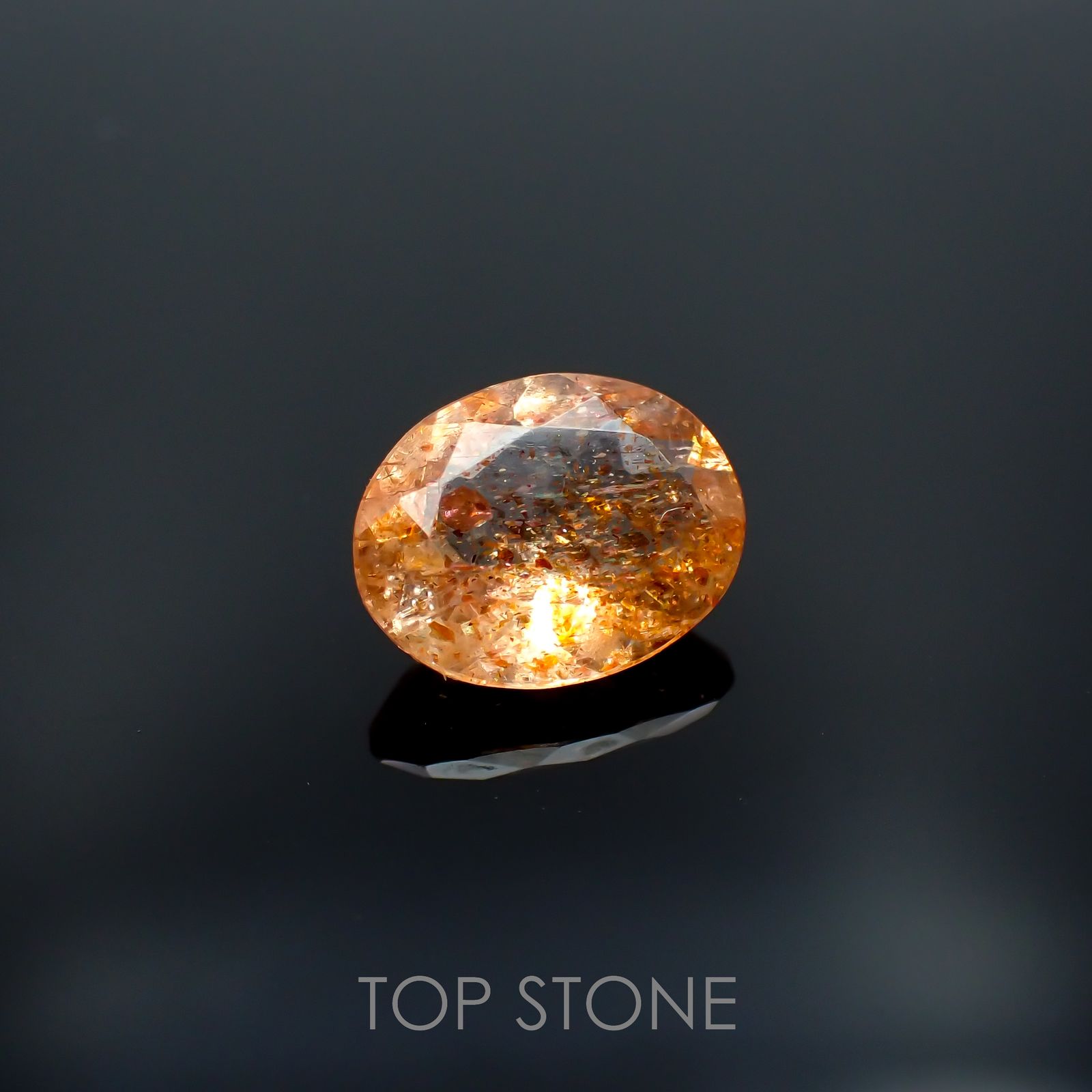 イリュージョンサンストーン インド産 1.62ct[221219257]9.1x7.1mm前後