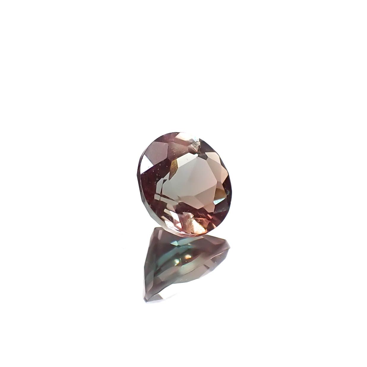 バイカラーアンデシン モンゴル産 0.46ct [250129705]5.1x5.1mm前後