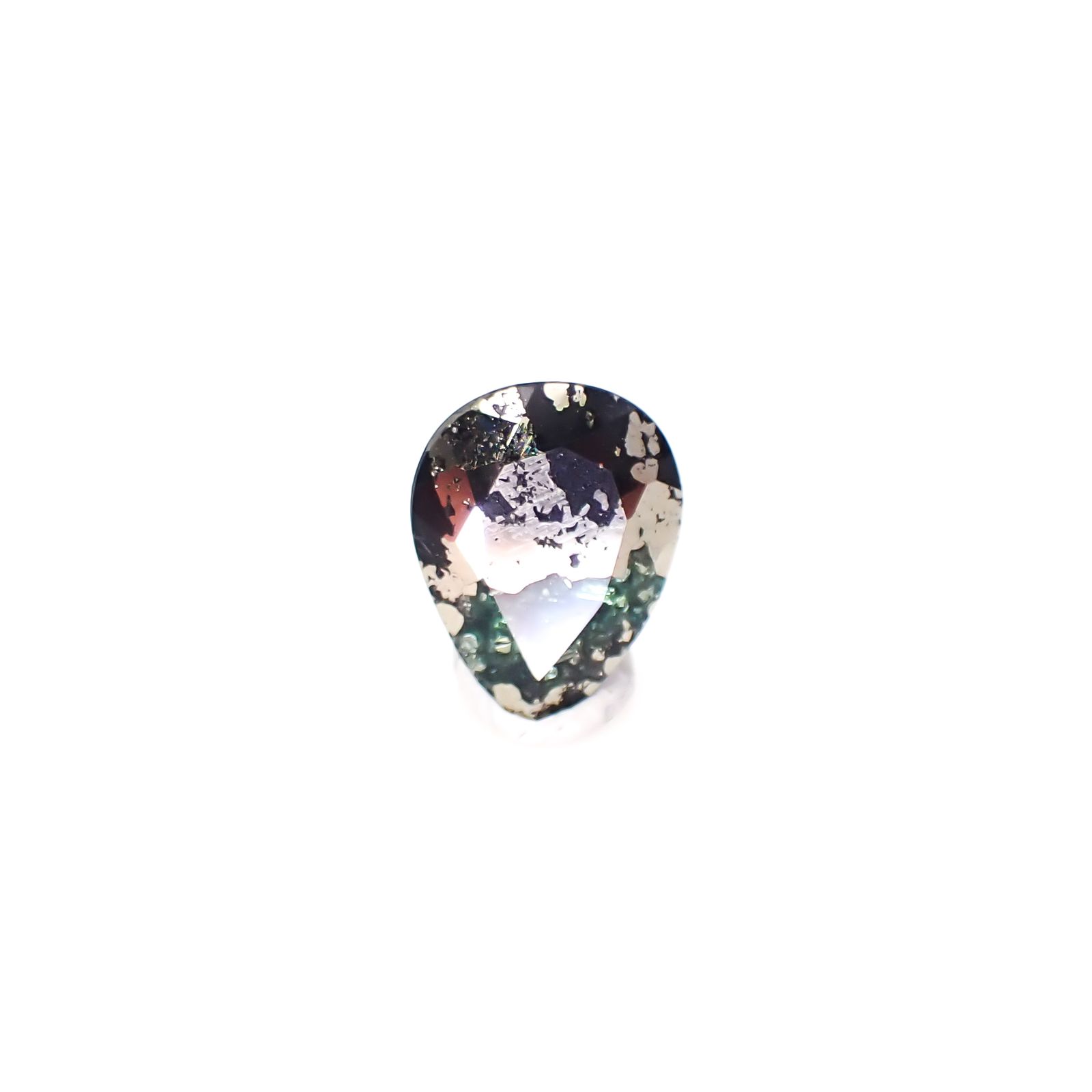 パイライトインエメラルド コロンビア産 1.25ct [241229562]8.4x6.5mm前後