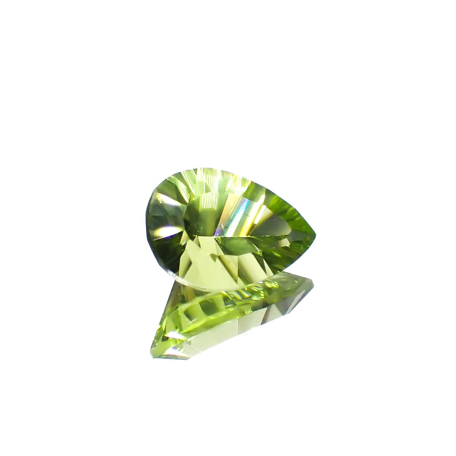 ◇コンケーブカット◇ペリドット 中国産 1.35ct[230622286]8.9x6.1mm前後