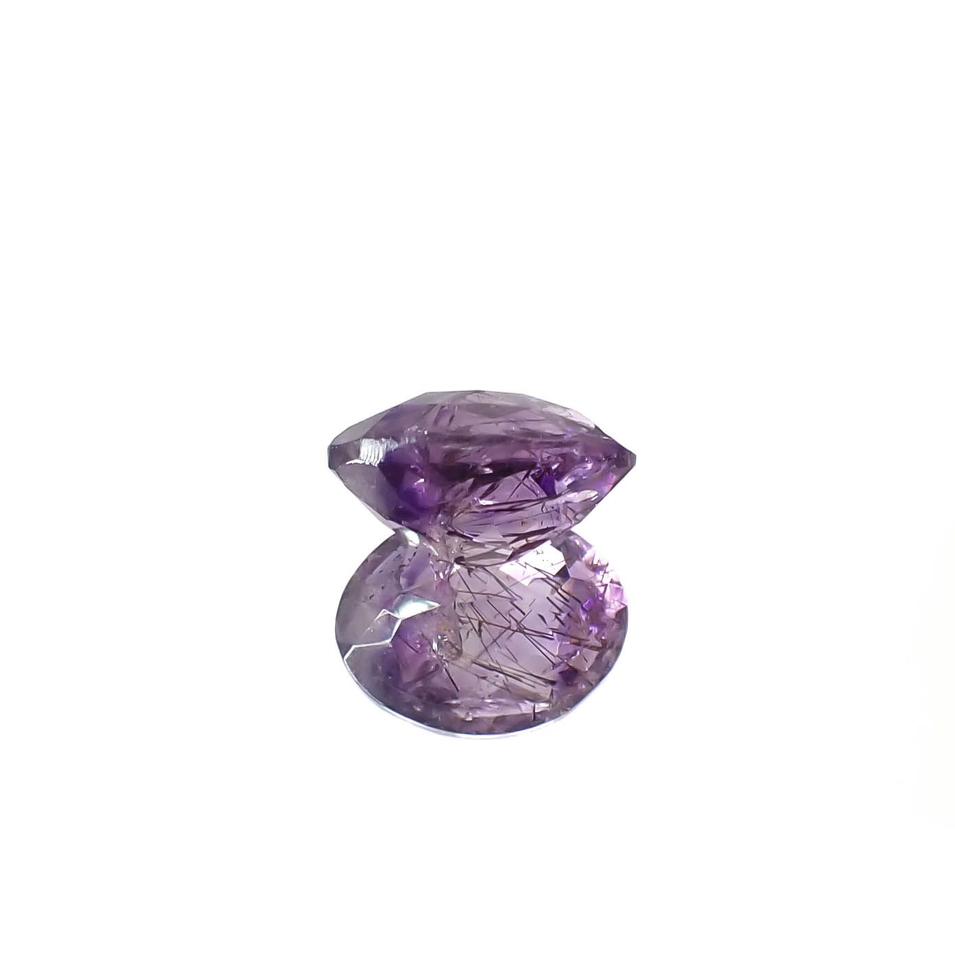 ◇チェッカーカット◇アメジストエレスチャル ブラジル産 2.27ct [250730855]9.8x7.8mm前後