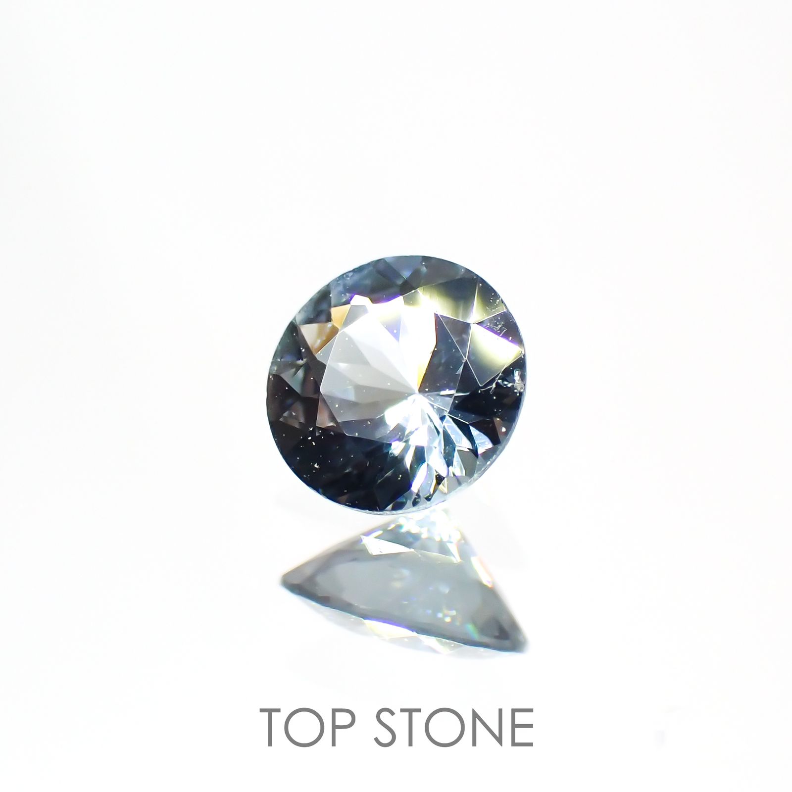 グレイッシュブルースピネル(宝石名スピネル) ビルマ産 0.26ct 識別済[211013478]4.2×4.2mm前後