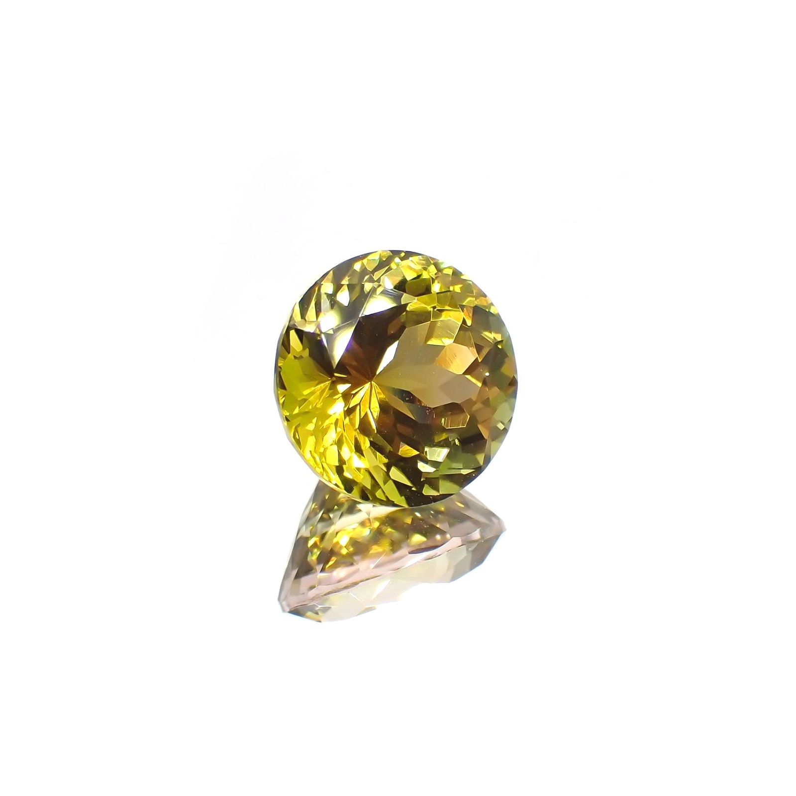 バイカラートルマリン(宝石名トルマリン)ナイジェリア産 4.349ct ソ付(彩珠)[231124210]10.2x10.2mm前後