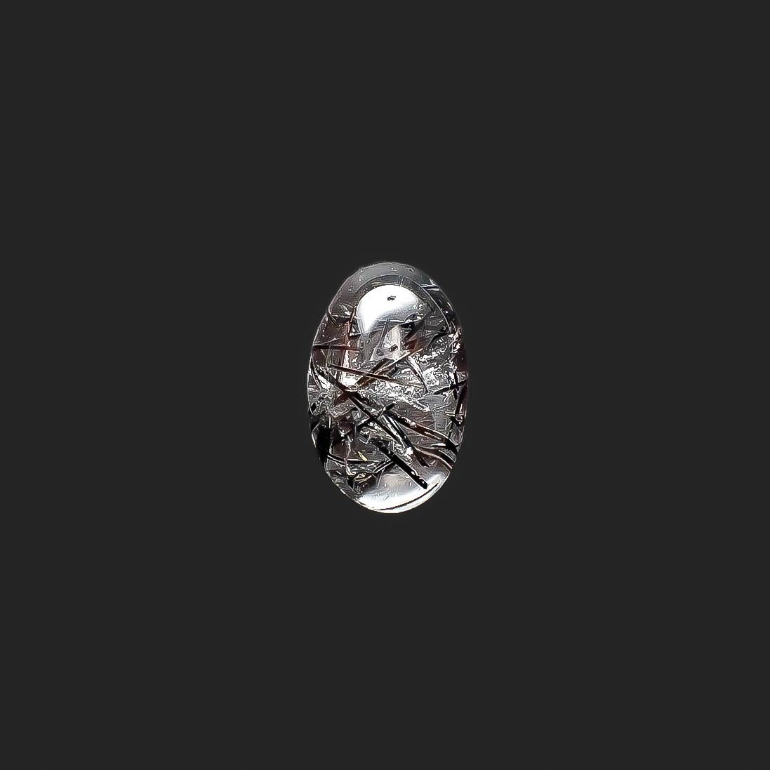 ブラックトルマリンインクォーツ ブラジル産 4.18ct[240427062]13.2x8.4mm前後