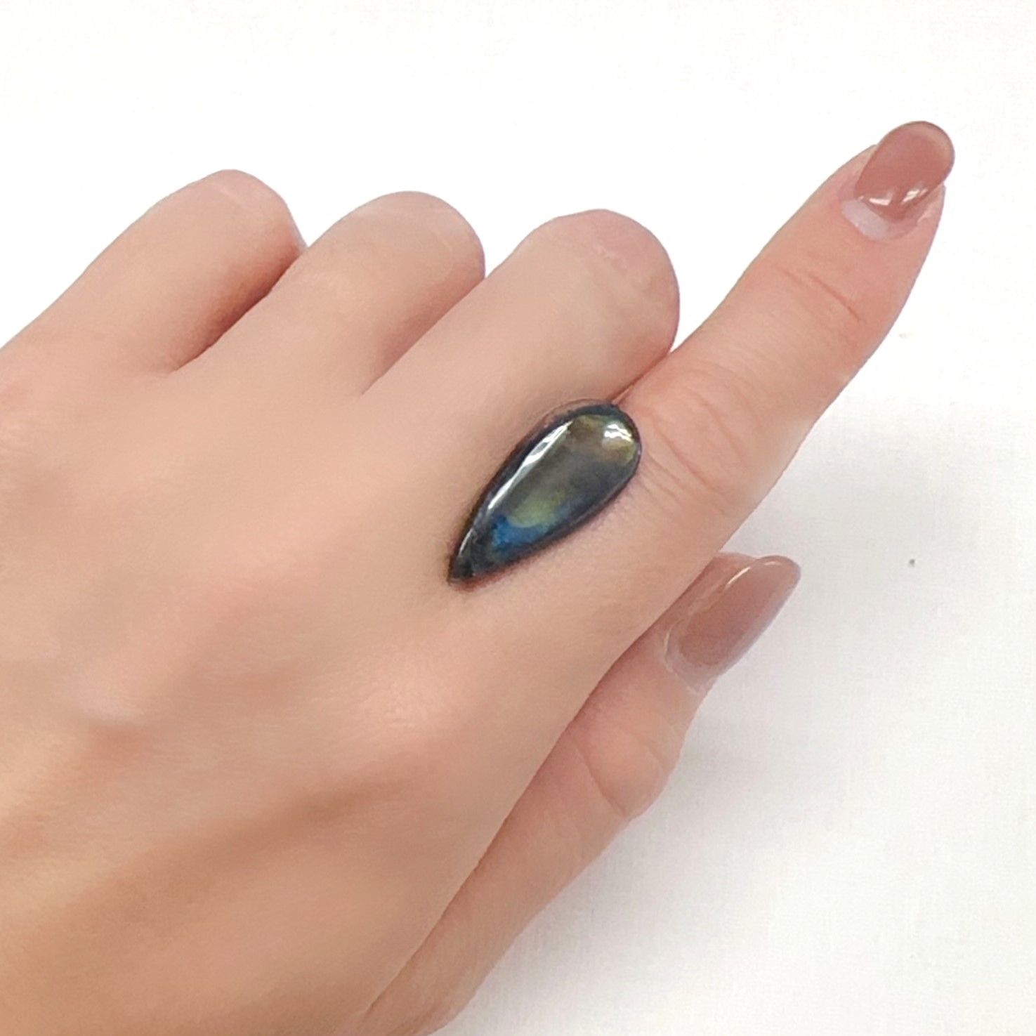 スペクトロライト フィンランド・ユレマ産 6.85ct[240125479]24.1x10.5mm前後