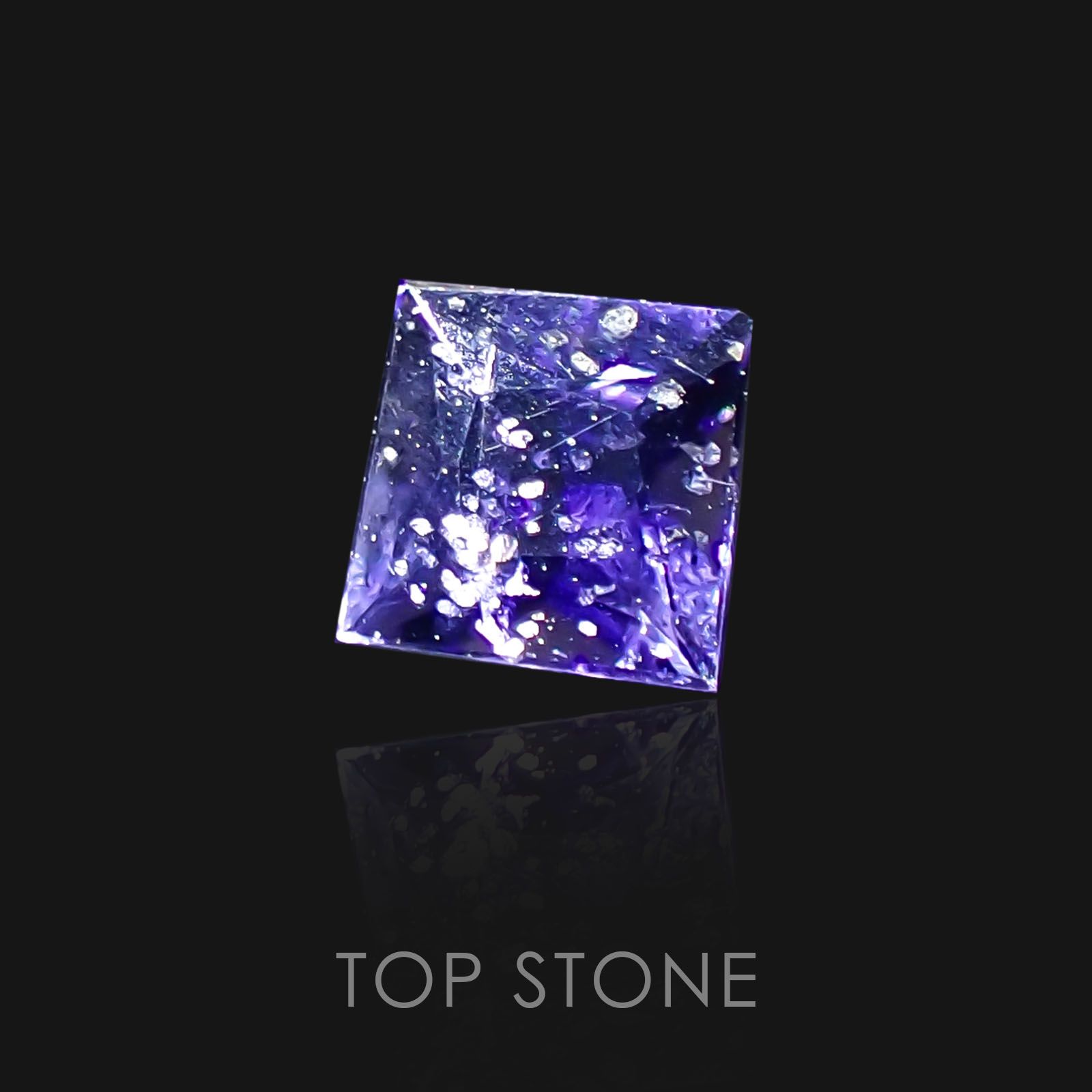 ◇プリンセスカット◇アイオライトサンストーン インド・ブラジル産 ルース 0.3ct[20118178]3.9×3.9mm前後