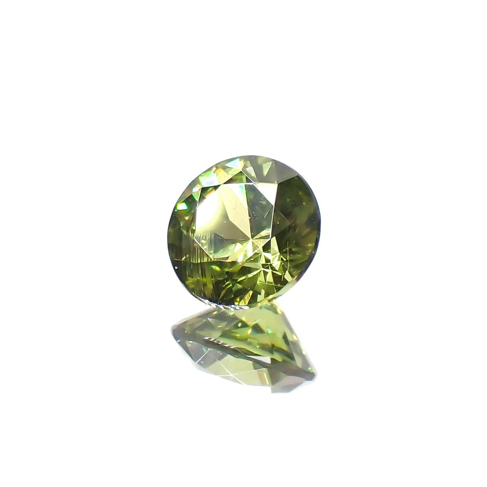 デマントイドガーネット(宝石名デマントイド・ガーネット)ロシア産 0.37ct 識別済[221119170]4.3x4.3mm前後