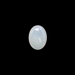 白翡翠(宝石名ホワイト・ジェダイト(翡翠))ビルマ産 4.595ct ソ付(彩珠)[230823220]12.6x9.2mm前後